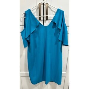 Trina Turk Blue Cold Shoulder Sheath Dress
